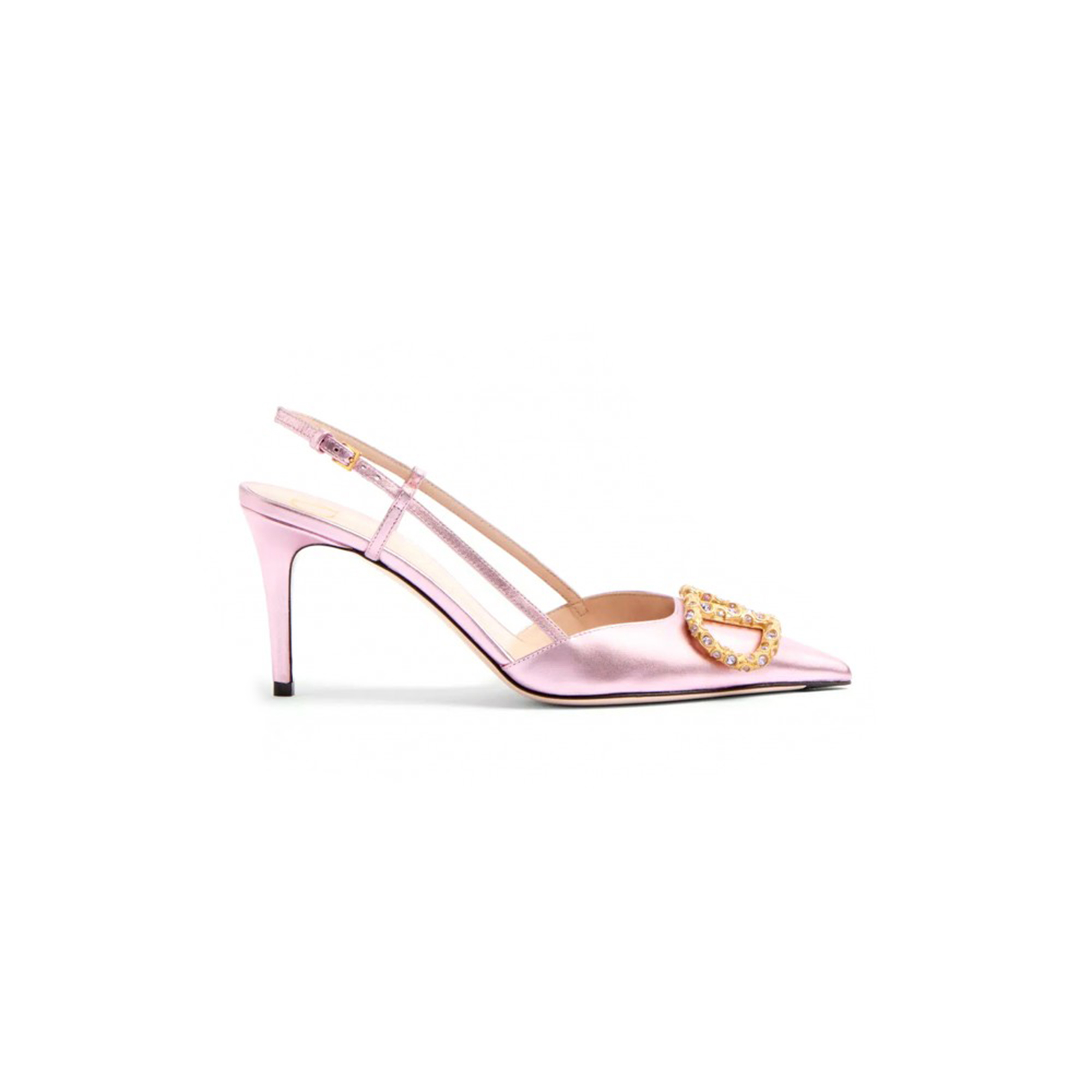 Va1e*ntin0 vlogo signature slingback pump in laminated nappa leather 80mm 6w2s0r01luy_bsv